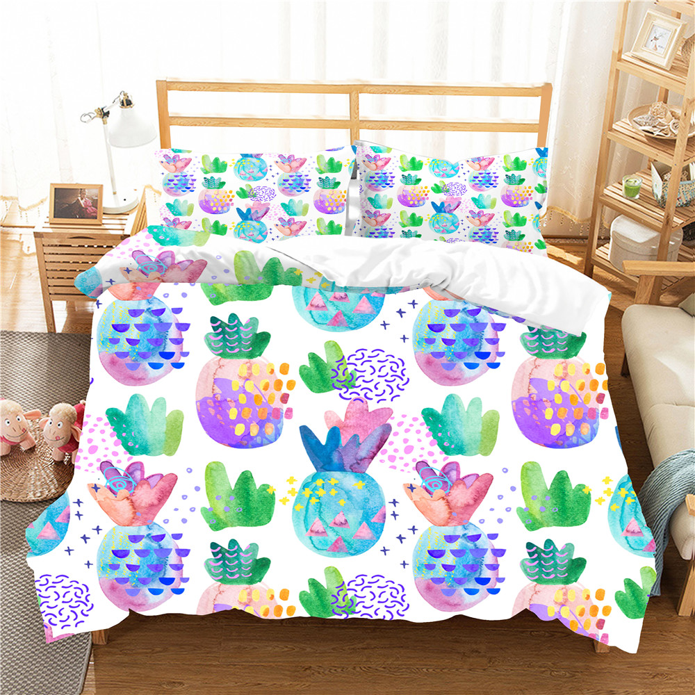 Bed Coverlet Bedding Linens Duvet Cover Cute Pineapple Printed