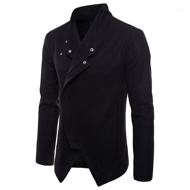 

Stand Collar Long Sleeve Mens Coats Casual Split Male Outerwears Designer Mens Jackets Spring Solid Color, Black;brown