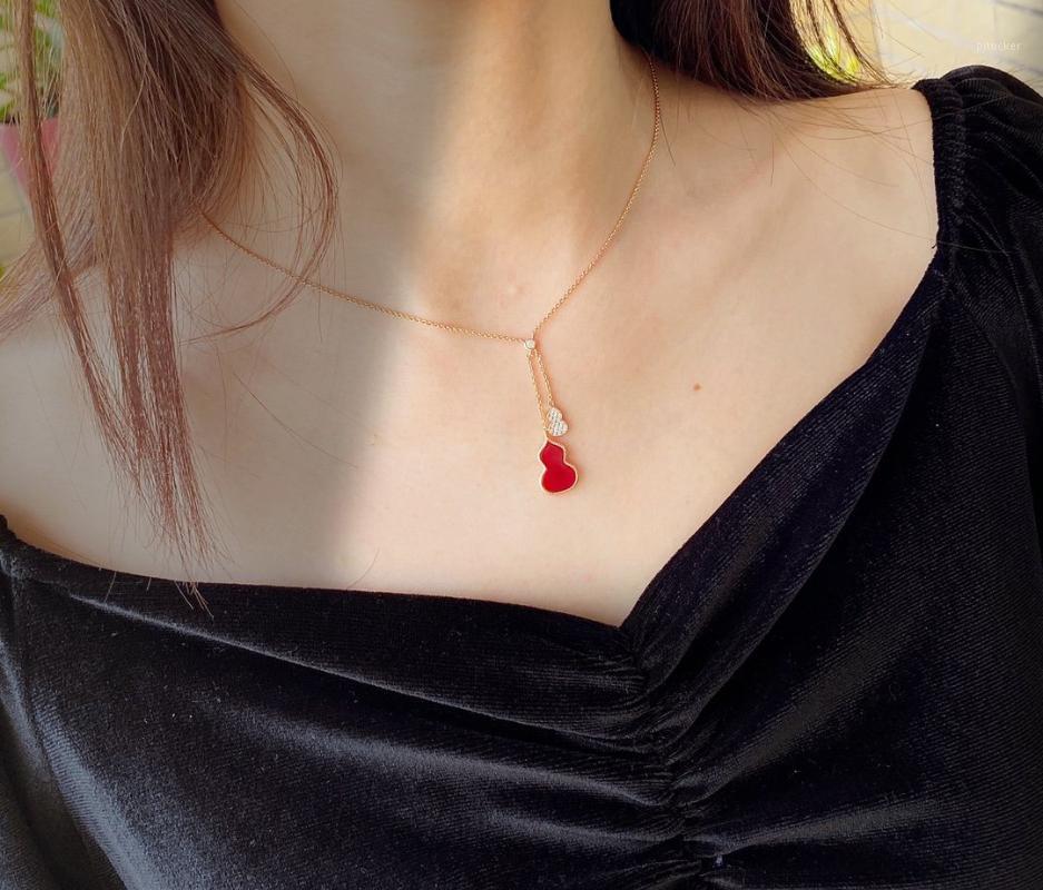 

Necklace Mandarin Duck Gourd Necklace 925 sterling silver for Women's High Jewelry Christmas Party Gift1