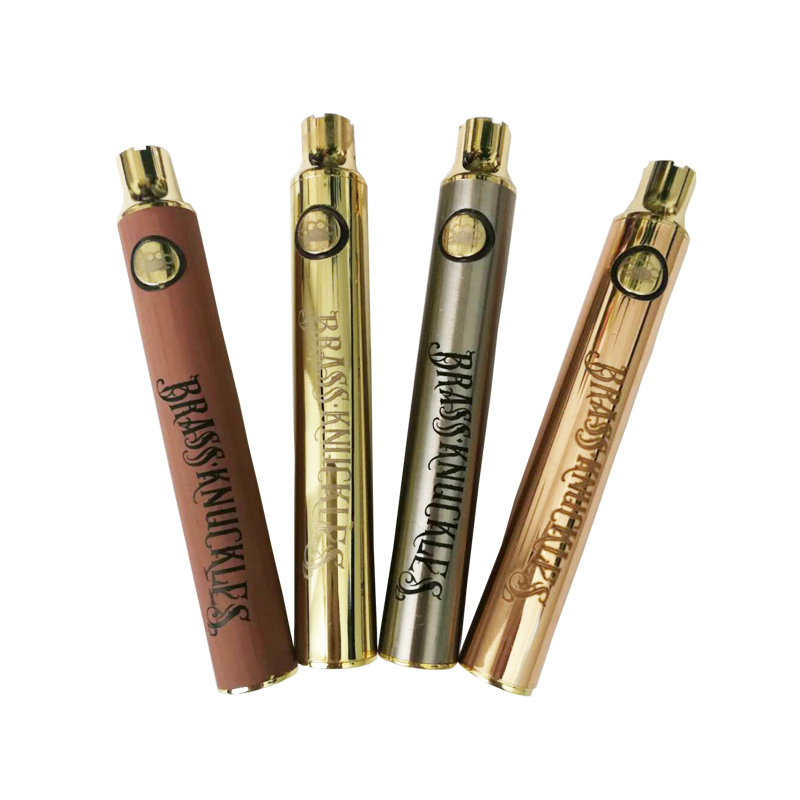 

Brass Knuckles Preheat VV Battery Adjustable Voltage 900mah VK Vaporizer 510 Thread Special Vape Rechargeable Batteries Mod for Thick Oil Cartridge Atomizer