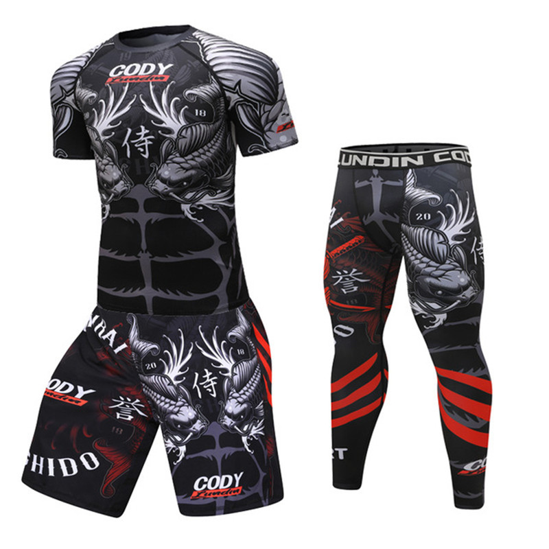 

Men Compression Set Running Tights Fitness Training Tracksuit Long Sleeves Shirts Sport Workout Suit Rashgard Kit Gym T Shirt