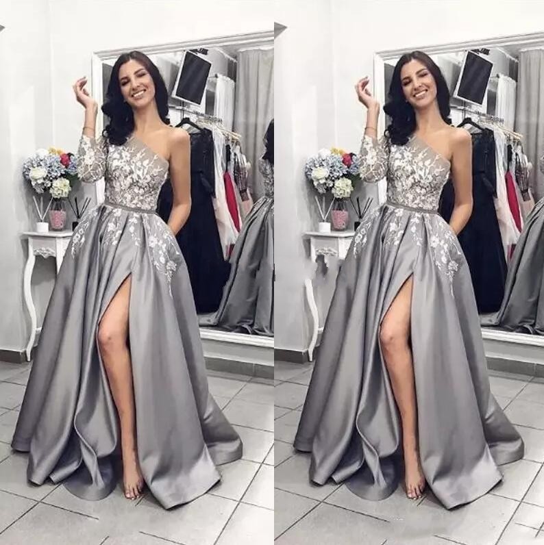 Vestidos elegantes plateados Clearance