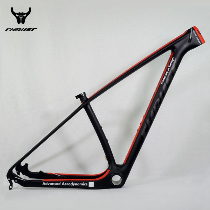 

Bike Frames 2021 Fasion Carbon Mountain Frame 29er THRUST Chinese Mtb Bicycle T1000 Fibre 27.5er, All black