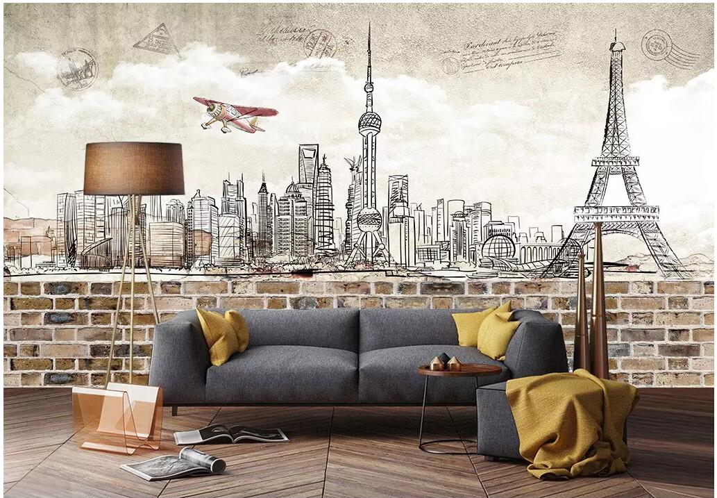 

WDBH 3d wall paper for living room custom photo Hand painted architectural european retro home decor 3d wall murals wallpaper for walls 3 d, Non-woven wallpaper