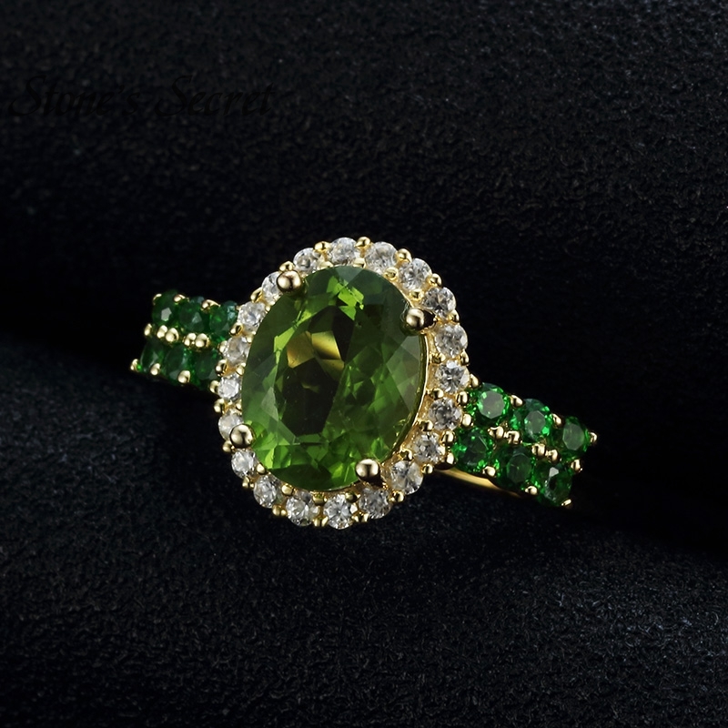 

Fashion- Peridot Chrome Diopside & White Zirconia 18k Gold Over Silver Ring
