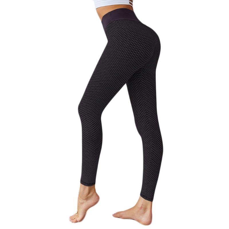 

Sexy High Waist Fitness Sports Pants Women Stretched Print Tummy Gym Yoga Leggings Lady Seamless Workout Trousers Female #LR2, Black