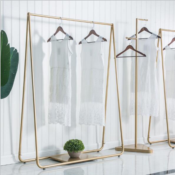 Simple clothing store iron rack Bedroom Furniture floor type men's and women's cloth display racks layer shelf-image-506191717