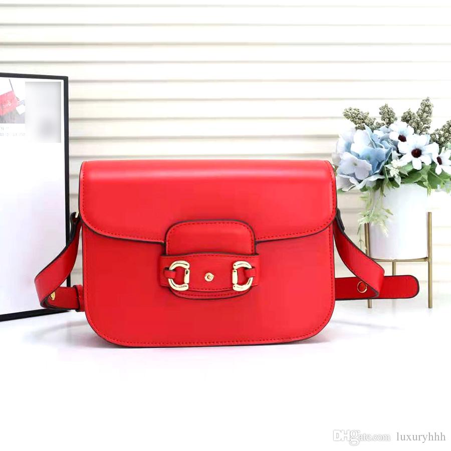 

Luxury woman bag 1955 designer bag Saddle bags designer horsebit bag real Leather Luxury shoulder bags vintage Casual women crossbody bags, Red