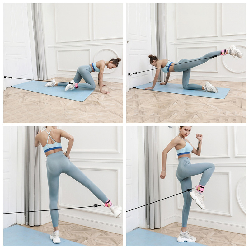 

Door Pull Rope Fittings BuLift Exercise Elastic Band With Foot Ring Leggings Buckle Ankle Strap Set Yoga Resistant Band, Yk1905b2
