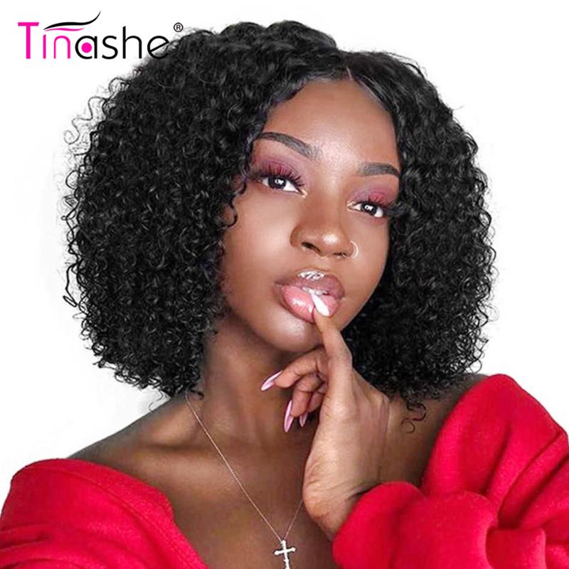 

Tinashe Kinky Curly Wig Short Bob Lace Front Wigs 180 Density Lace Front Human Hair Wigs Pre Plucked Brazan Curly Bob Wig, As pic