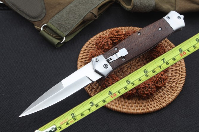 

Swordfish AS Folding knives 440C blade Ebony Handle with nylon sleeve retail box Camping tactics Survival knife EDC Hiking tools