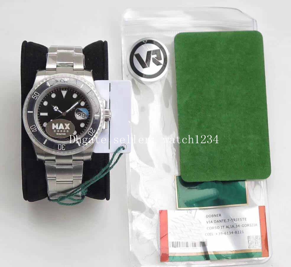 

black green Luxury VR Factory New 904L 40MM Automatic Cal. 3135 Watch Swiss Cerachrom Ceramic Bezel Watches Dive Swimming Master Wristwatch