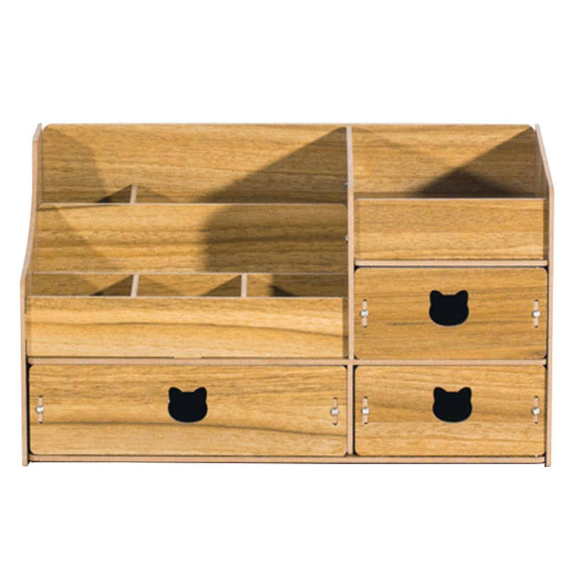 

Wood Cosmetic Organizer Diy Assembly Wooden Makeup Organizer Drawers Factory Jewelry Box, Walnut color