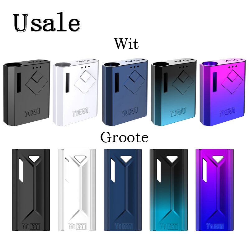 

Yocan 500mah Wit Box Mod Groote 350mah VV Mod Battery For 9-11.5mm Magnetic 510 Threading Thick Oil Atomizers Ecig Vape Device 100% Original