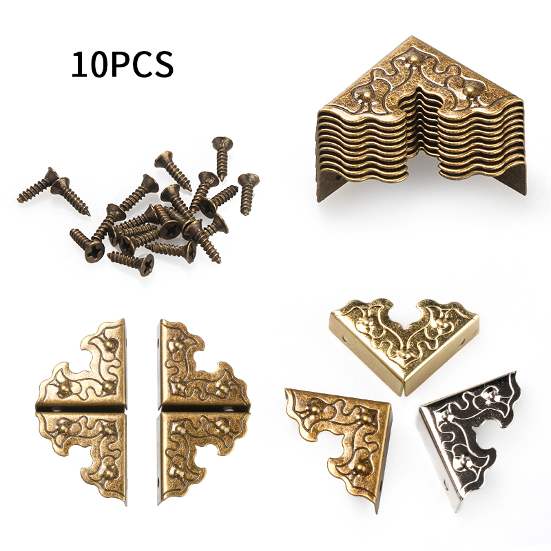 4pcs Ecken Kantenschützer Antik Bronze Schmuck Holzbox Fuß Bein Satz Schrauben