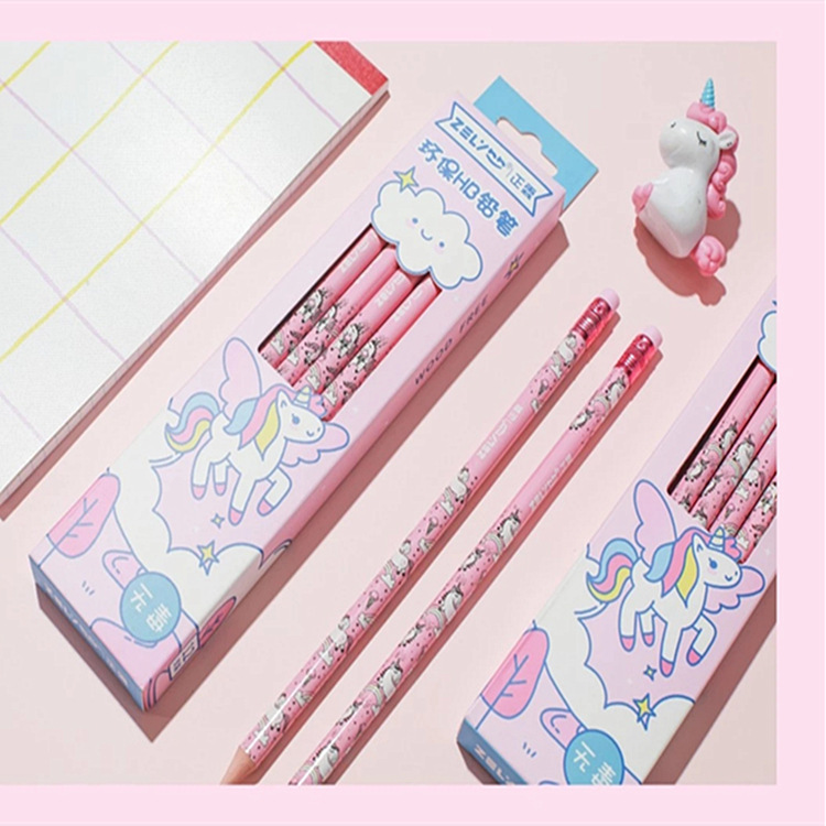 

12 packs/lot Cute Korean Style Wooden Pencils Sketch Pencil Set Standard Kawaii Pencil for Kids Art Supplies