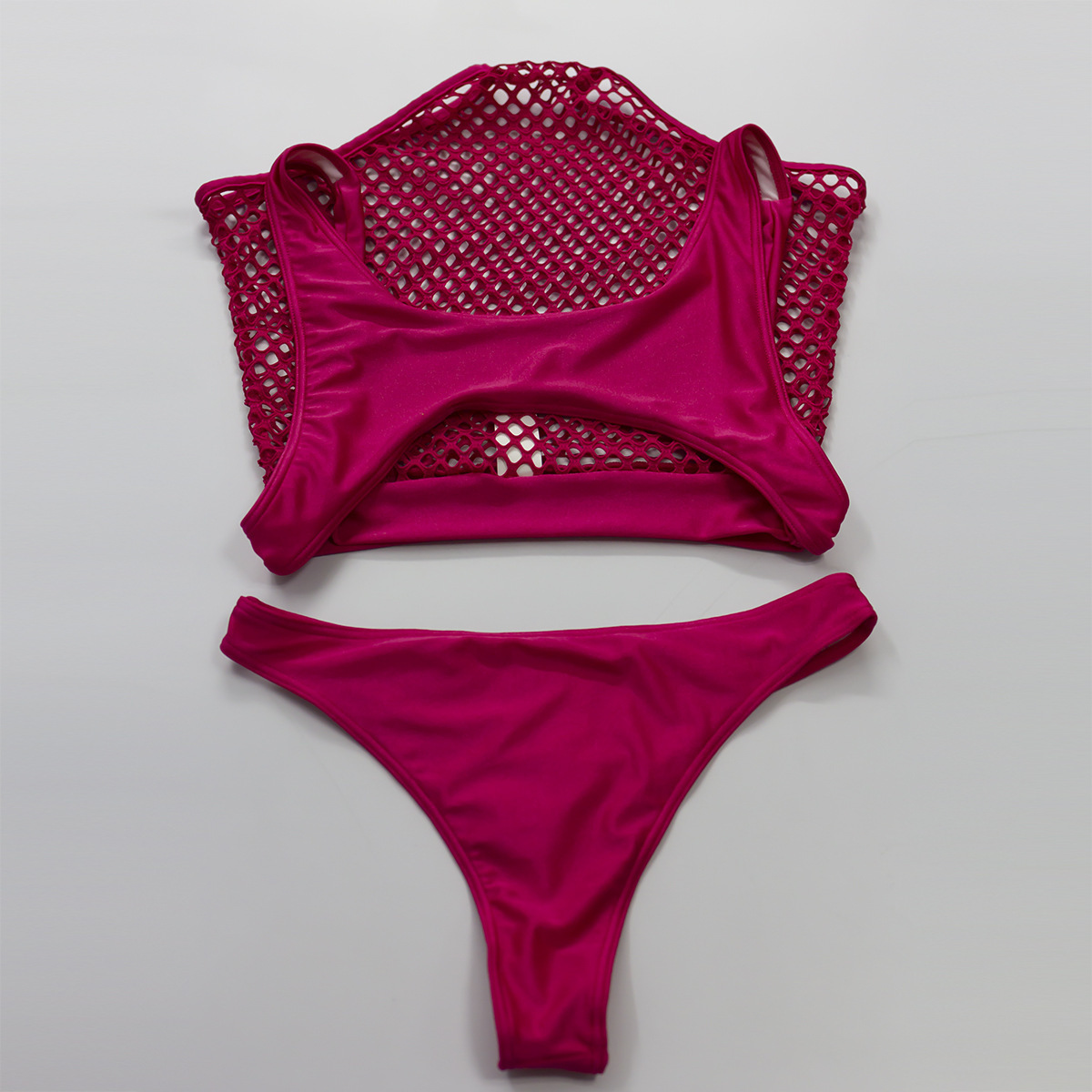 Discount Mesh Neon Swimsuit Two Pieces Swimwear High Waisted