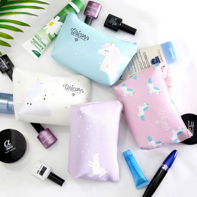 

Portable Zipper Unicorn Makeup Bag Cosmetic Bags PU Coin Purse Cartoon Pencil Cases Stationery Storage Organizer Bag Kids TTA 78