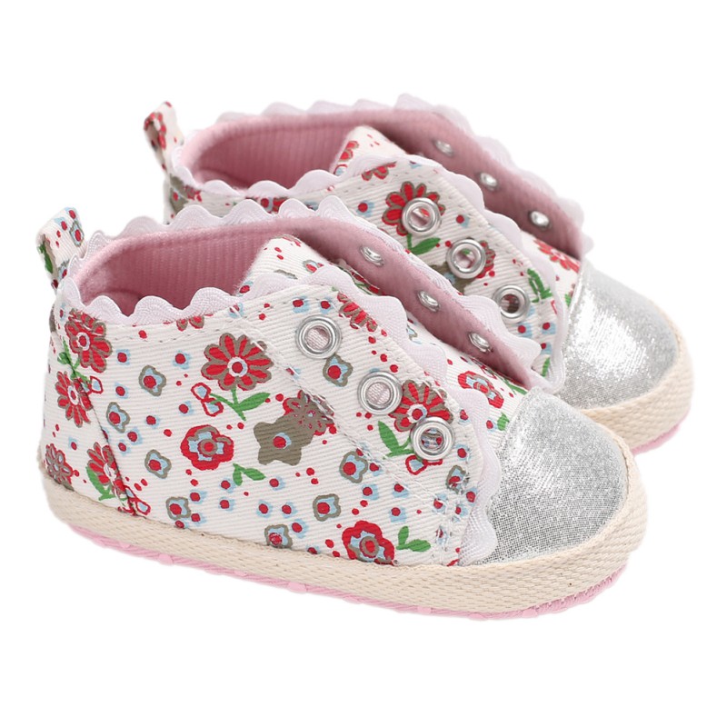

Newborn Toddler Shoes Baby Girl Small Fresh Floral Casual Soft Bottom Shoes Baby The First Walker 2020, Red