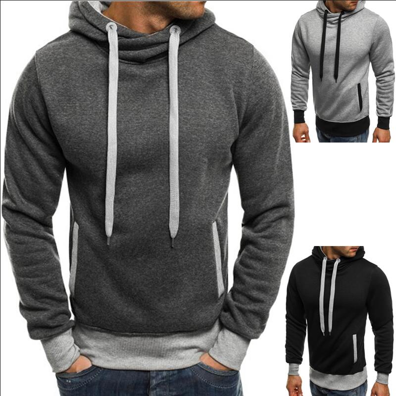 

Men's Hoodies & Sweatshirts Autumn Solid Color Sport Hoodie Sweatshirt For Men Gym Fashion Hoody Pullover Black Gray