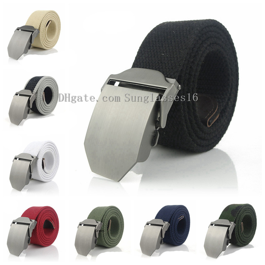 

Canvas Belt For Men With Automatic Buckle Smooth Man Canvas Tactical Belts Without Holes Military Belt 38mm Extended Plus Size, Customize