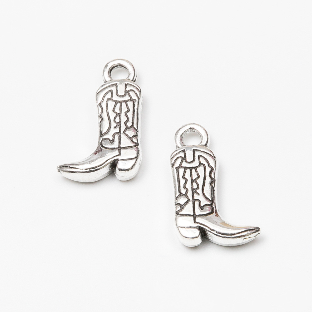 Western Cowgirl Purple Boots Charm Tibetan Silver 18" Necklace Western Cowgirl Purple Boots Charm Tibetan Silver 18" Necklace