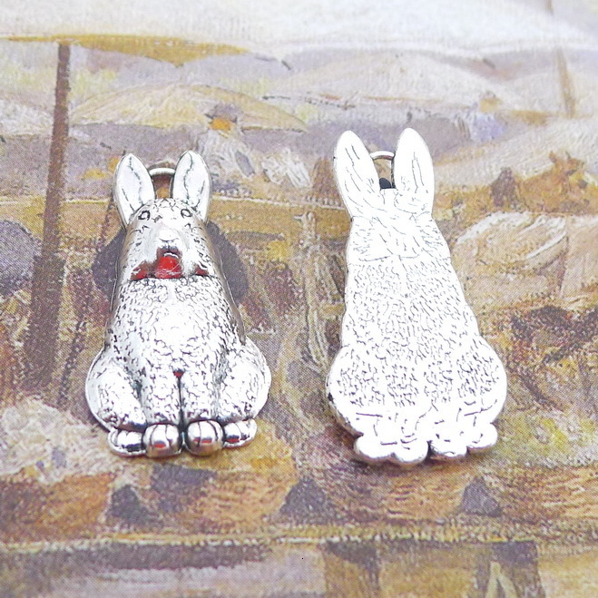 

B2365 26*13mm Rabbit Ancient Silver Combine Gold Product Parts Diy50 Individual / Package 3 g