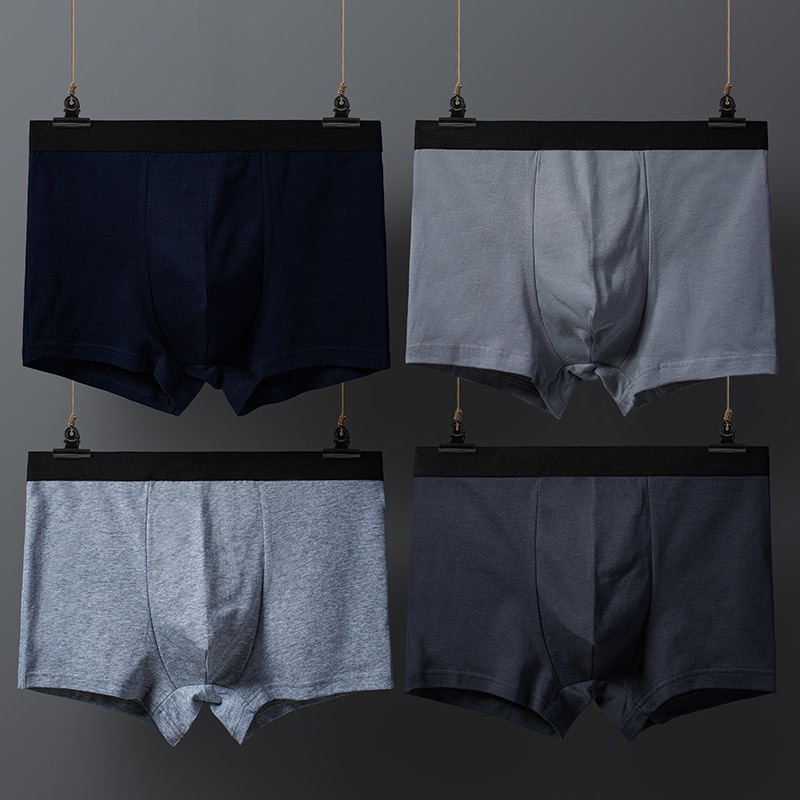 

Men's Knicker MEN'S Underwear Knicker 2020 Autumn and Winter New Style Boxers Pure Cotton Breathable Shorts Four Corners Large S, Gray