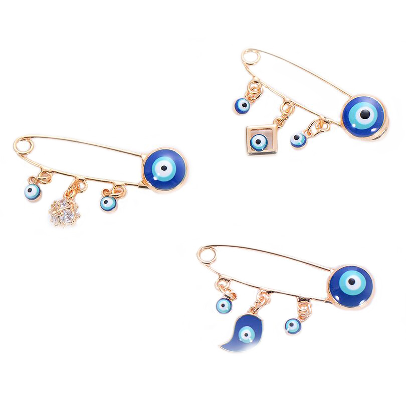 

Ethnic Style Blue Evil Eye Brooch & Pin For Women Men Fashion Gold Color Heart Elephant Bird Charm Animal Brooches Jewelry