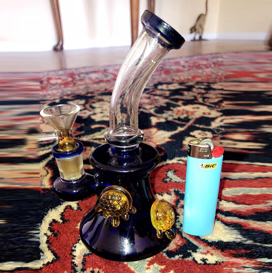 

Tortoise Design 17cm Mini Glass Bong Showerhead Perc Dab Rig Heady Glass Water Pipes Small Beaker Bong Oil Rigs With 14.4mm Joint
