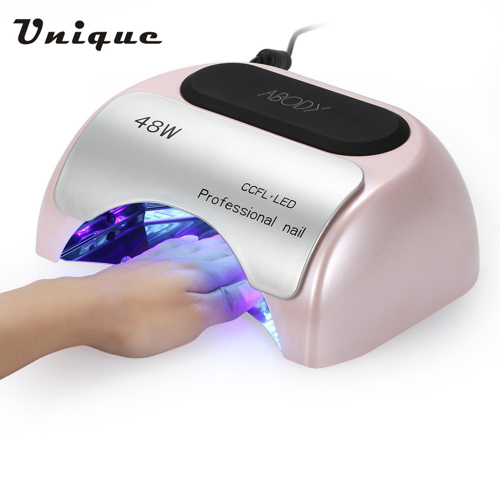 

Abody 48W UV Nail Lamp For Nails Curing LED UV Gel Nail Art Manicure Automatic Sensor Ice Dryer All For Manicure 15Pcs LED, White