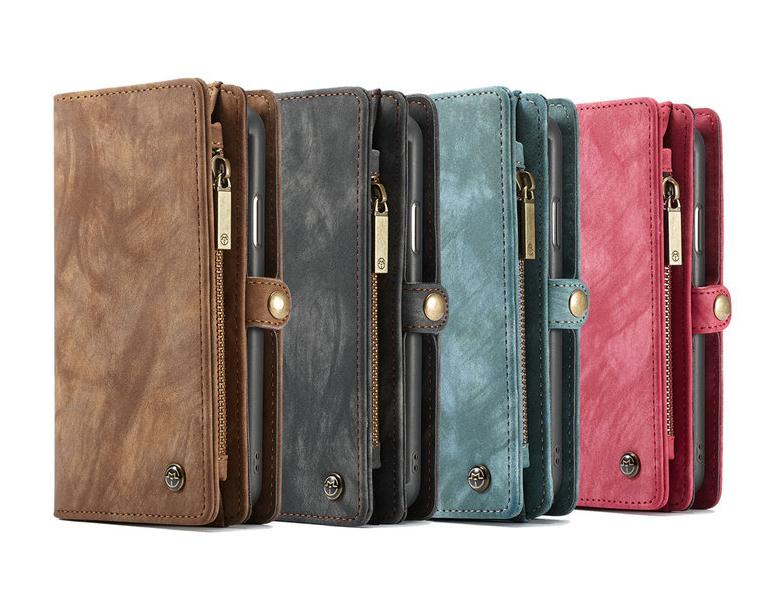 

2in1 Credit Card Slot Pouch Leather Wallet Case Cellphone Portective Cover Flip Housing for iPhone 11 Pro Max Samsung s10 s9 Plus A20 A20E, Black