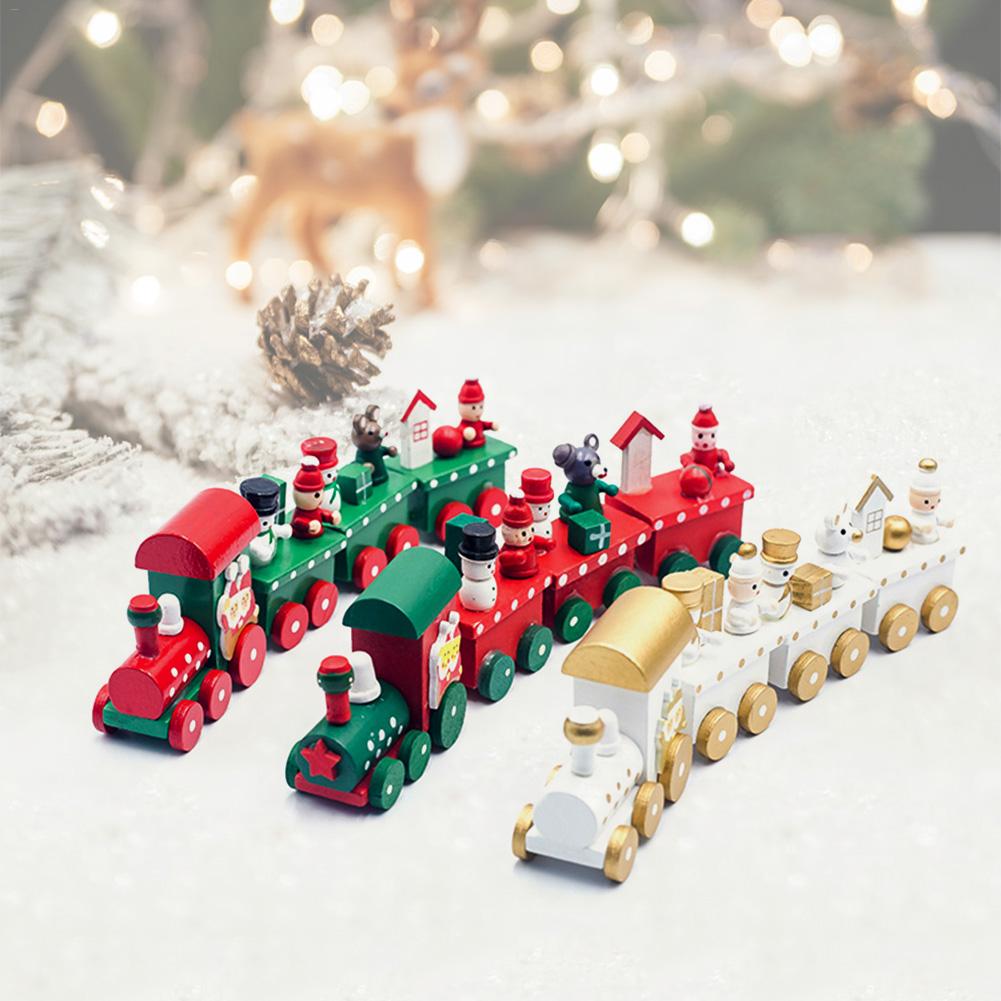 

Christmas Wooden Train Ins Christmas Decoration With Santa/bear Xmas For Home Kid Toys Gift Ornament Navidad New Year Gift