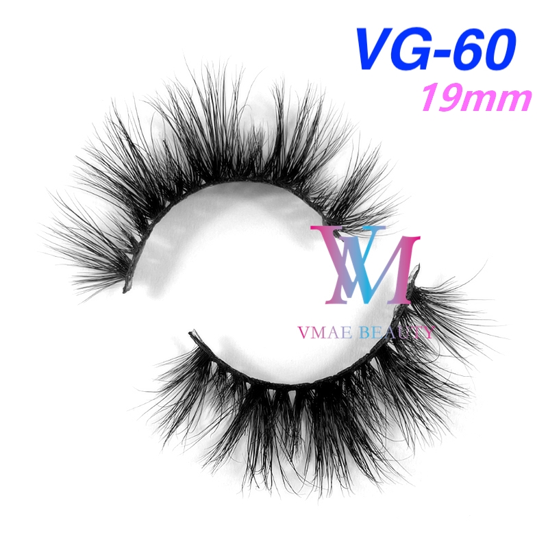 Nouveaux styles en gros sibérien 19mm 3D fourrure de vison longs cils moelleux cils sexy naturel doux réutilisable entrecroisé pleine bande vison