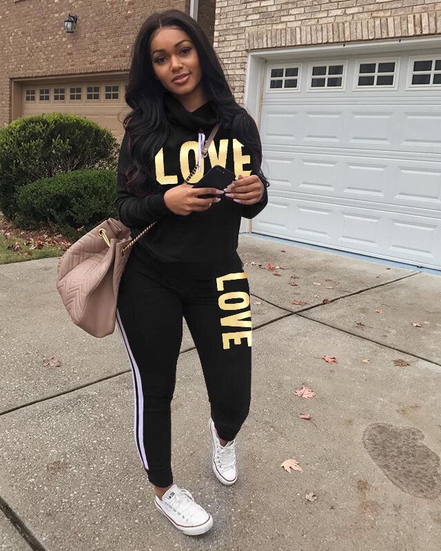 

Hot Sale Women Clothes Sport Tracksuit Hoodies + Pants 2 Piece Woman Set Outfit Solid Color Jogger Suits Womens Sweatsuits Sweat Suits, Gray