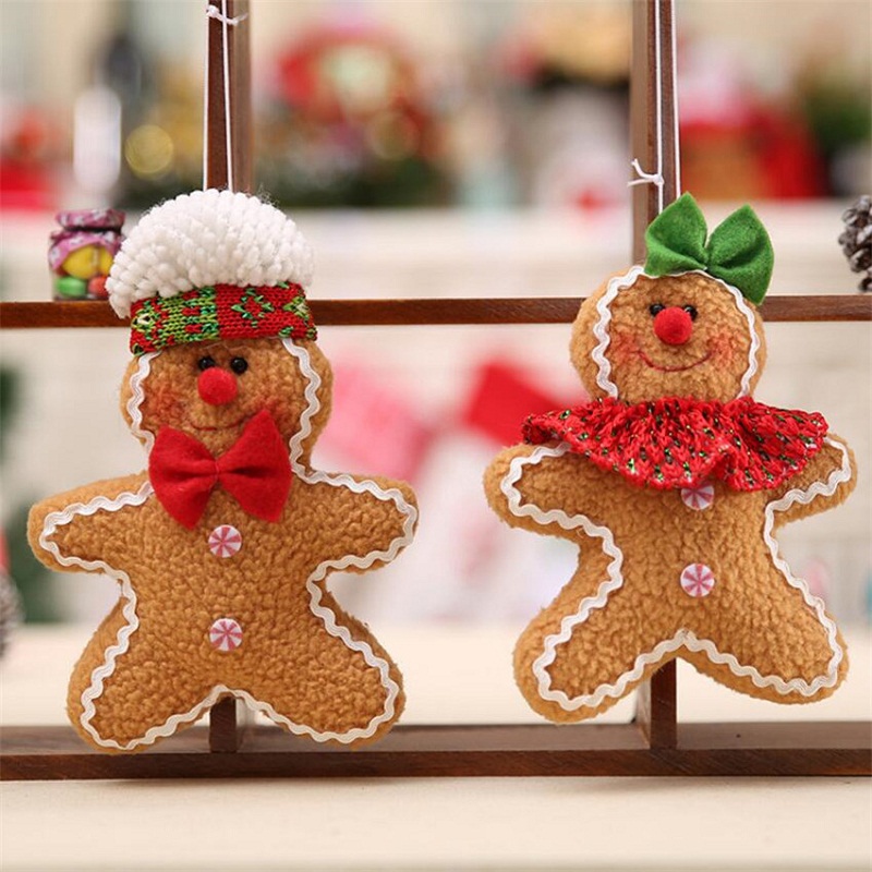 

Cute Creative Gingerbread Man Ornament Stuffed Christmas Tree Hanging Pendant