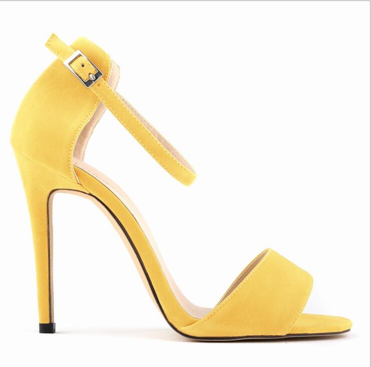 

Hot Sale-Europe and America New summer womens sandals Fine heel high heels shoes 11cm Solid color Open toe Sexy Dress shoes, Green