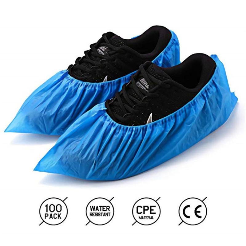 

100pcs/50Pair Blue Silicone Waterproof Boot Covers Plastic Disposable Shoe Covers Elastic Protective Homes Overshoes Dec
