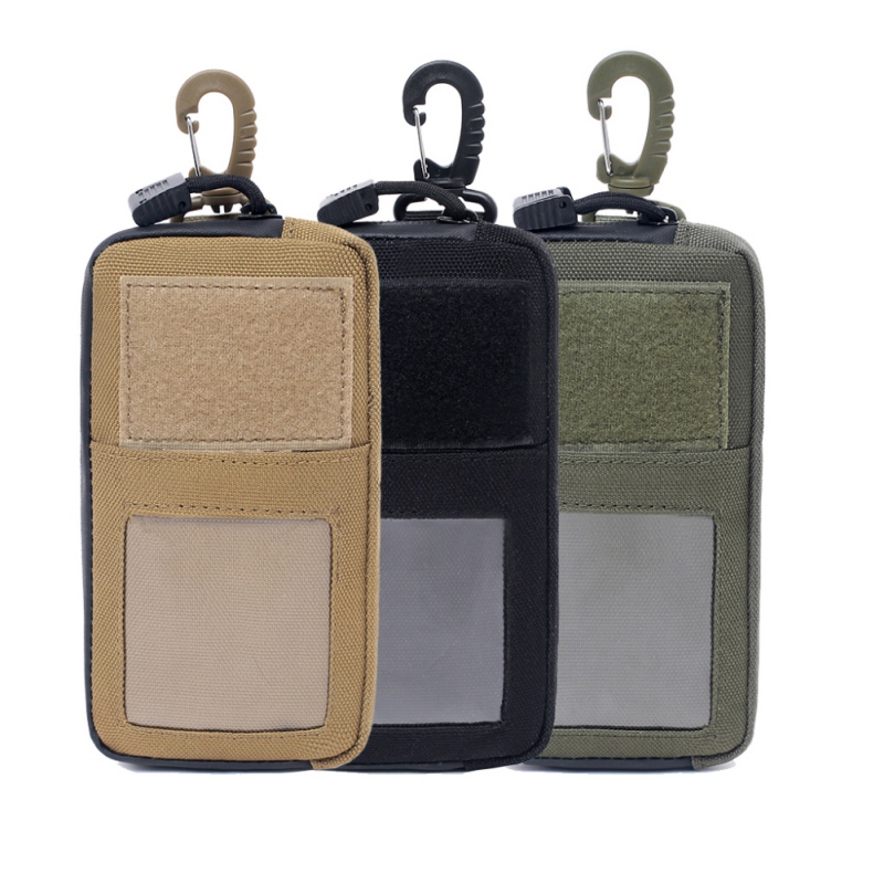 Men Wallet Card Holder Tactical Molle Waist Bag Waterproof Zipper Coin Purses