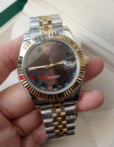 

Luxury Watch Men's Automatic 2813 Wimbledon Men Grey Roman Dial 126333 Gold Steel 116333 Watches Datejust Wristwatches, Slivery;brown