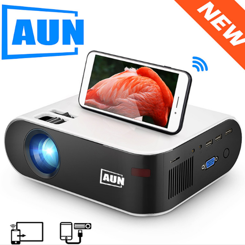 

AUN MINI Projector W18, 2800 Lumens, 854x480P, Optional Wireless Sync Display For Phone, LED Proyector for 1080P 3D Video Beamer