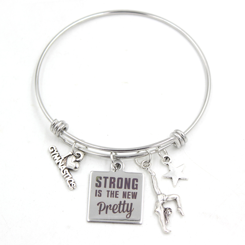 Nouvelle Arrivée De Mode En Acier Inoxydable Bracelet Bracelet Fil Réglable Expandble Bracelet Fitness GYM Gymnastique Bracelet Bracelet Bijoux C
