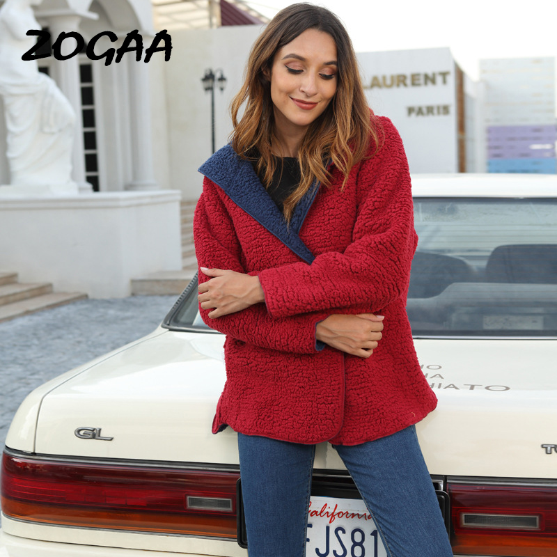 

ZOGAA Winter Coats Women 2019 New Fashion Faux Fur Hooded Coat Women Casual Thick Warm Outerwear Fake Fur Jacket Chaquetas Mujer, Black