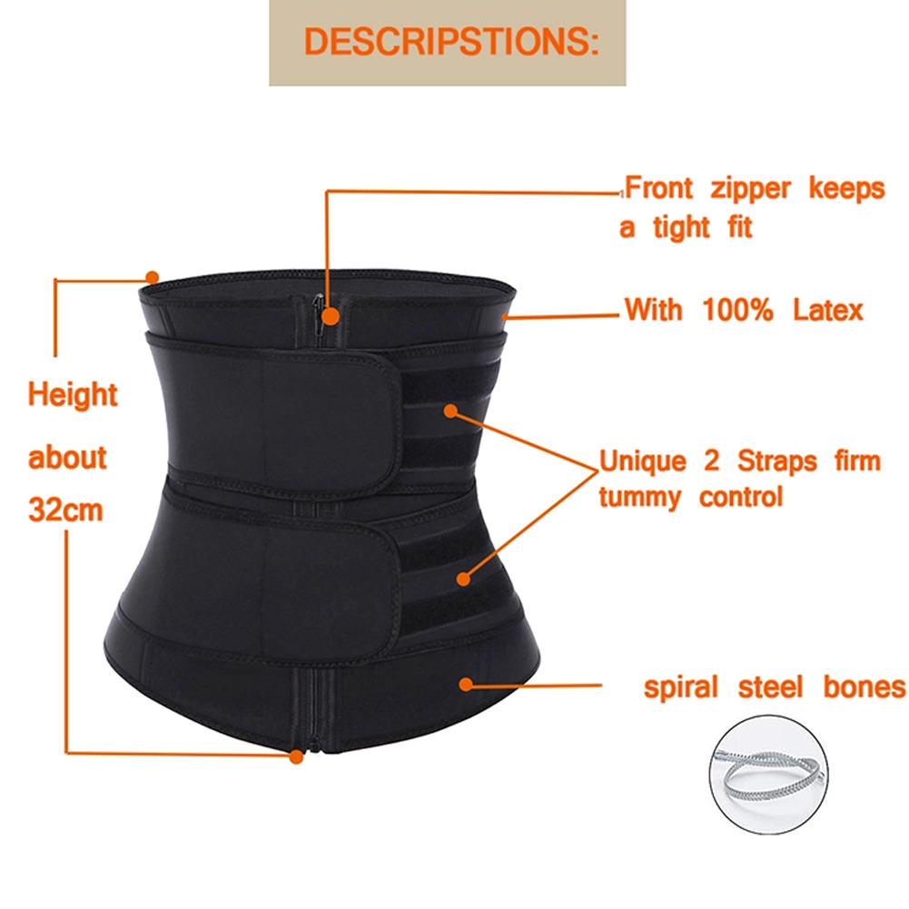  2020 Hot Sweat Waist Trainer Slimmer Trimmer Zip Belt Body Shaper Workout Solid Belts Plus Size Y200501  