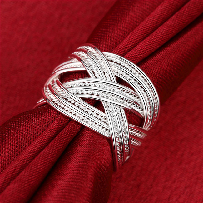 

Mesh shape Christmas gift Sterling Silver plated ring DMSR024 ;cool 925 Silver plate new design finger ring for lady 10 pieces a lot