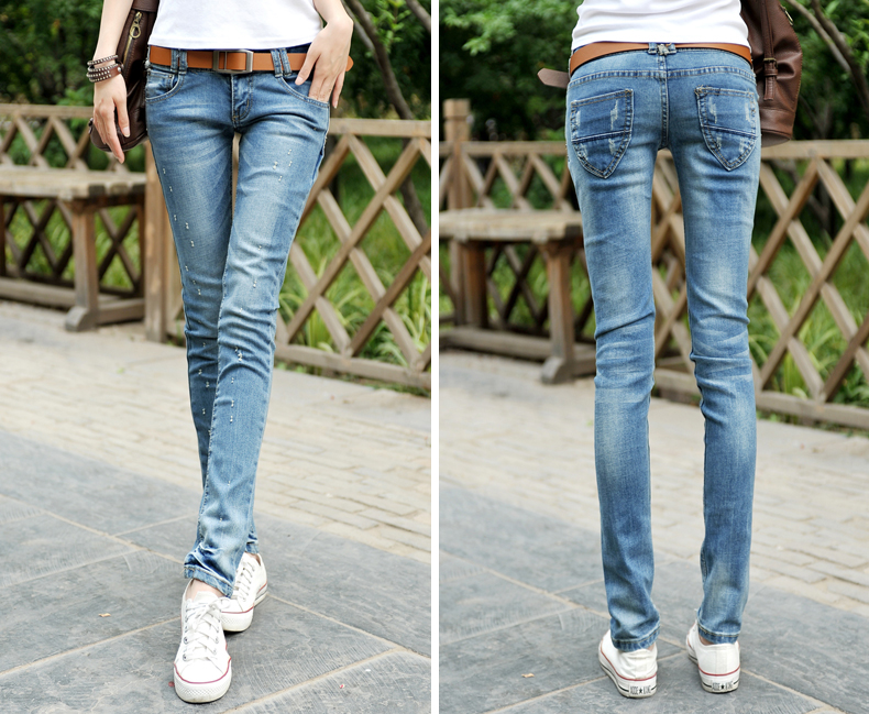 

Lake Blue Beam Foot Female Loose Haroun Pants Jeans Fashion Pants