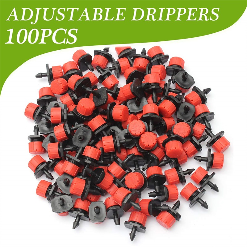 

30-100pcs Adjustable Micro Drip Irrigation System Watering Sprinklers Plant Emitter Drippers Garden Barb Watering Tools, 30 pcs