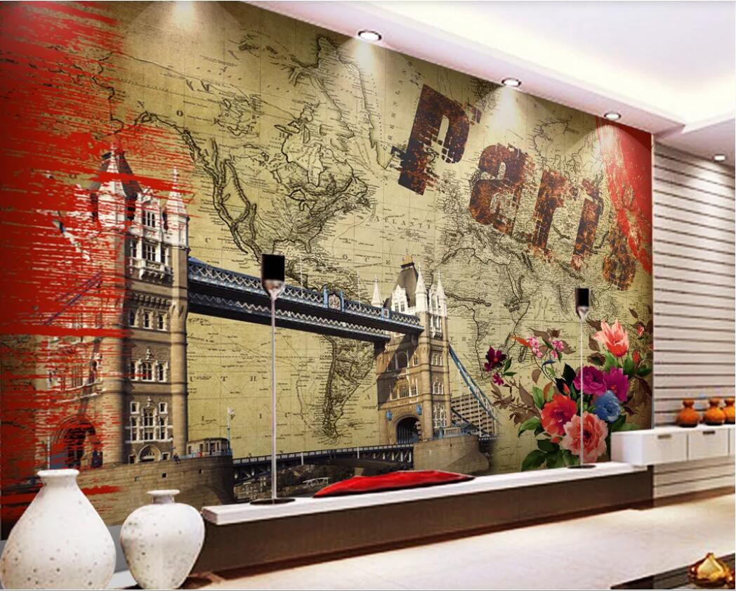 

3d room wallpaper custom photo mural European and American oil painting nostalgic style TV background wall wallwallpaper for walls 3 d, Non-woven fabric