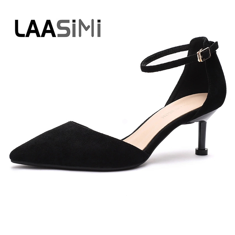 

LAASIMI Women's Square High Heels Pumps Shoes Woman Female Sandals 6cm High Heels Shoes Ladies Flock Point Toe 2020 New Pumps, Beige