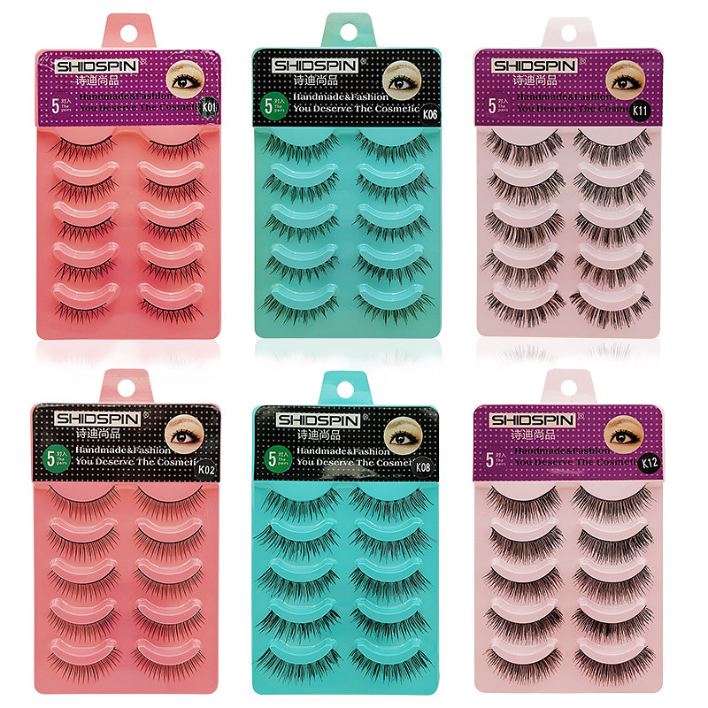 

SHIDISHANGPIN 5 pairs False Eyelashes Natural Long Eye Lashes Extension Makeup Professional Faux Eyelash Full Strip Lashes Fake Lashes